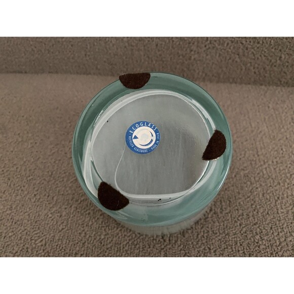 Spain Design Guild ECO Glass Vase Bluish White Swirl Recycled Art Glass - Picture 2 of 8